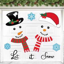 Christmas Garage Door Decorations, Snowman Garage Door Magnets with Snowflake...