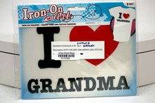 Iron-On Art I Heart Grandma Transfer Lot of 3 Sealed Craft Package