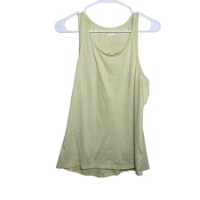Avia Tank Top Women's Medium Green Open Back Sleeveless Athletic Solid Active