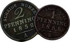 Prussia Penny 1868 Copper 2 Piece Original Coin #L1441
