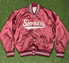 VINTAGE OKLAHOMA SOONERS Satin Jacket XL FELCO Made In USA