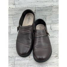 Clarks Collection Ultimate Comfort Dark Brown Pebbled Leather Loafers Women 6.5M