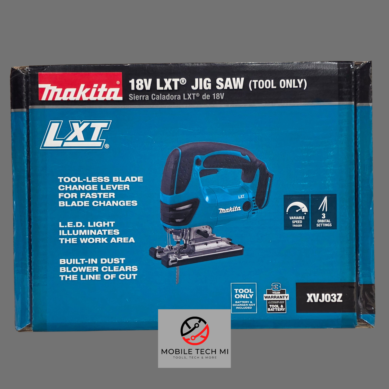 Makita Jig Saw XVJ03Z 18V LXT Cordless Jigsaw Tool-Less Blade Change 18 Volt
