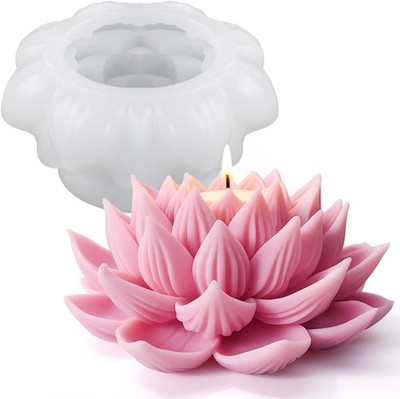 ''3D Lotus Candle Molds for Candle Making Supplies Flower Silicone Mold for Sce..