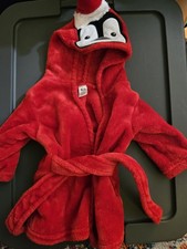 HB, Red Robe, Penguin Head, Size 0-9 Months