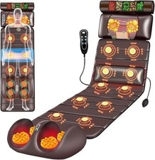 Full Body Massage Mat, 52-Head Shiatsu Massage Chair - Leather Brown