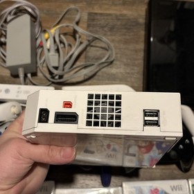 11lb Nintendo Wii & WiiU Console Lot of 2 Black White, 11 Games Cables Remotes