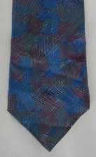 Mens Neck Tie Necktie Abstract Gray Red Blue