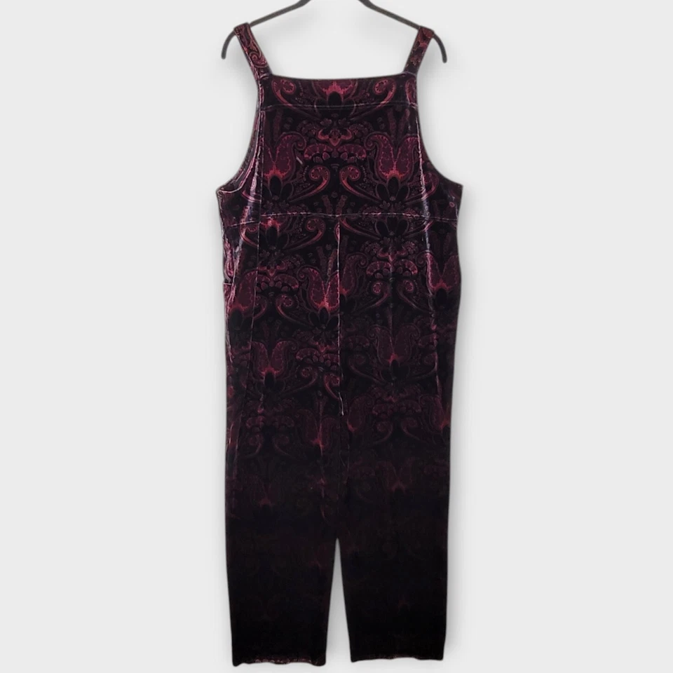 Mono de terciopelo Coldwater Creek XL negro magenta cachemir artístico Foto 3 de 4