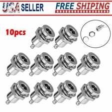 10Pcs DC Power Supply Jack Socket 5.5 x2.1mm Female Panel Mount Socket Connector