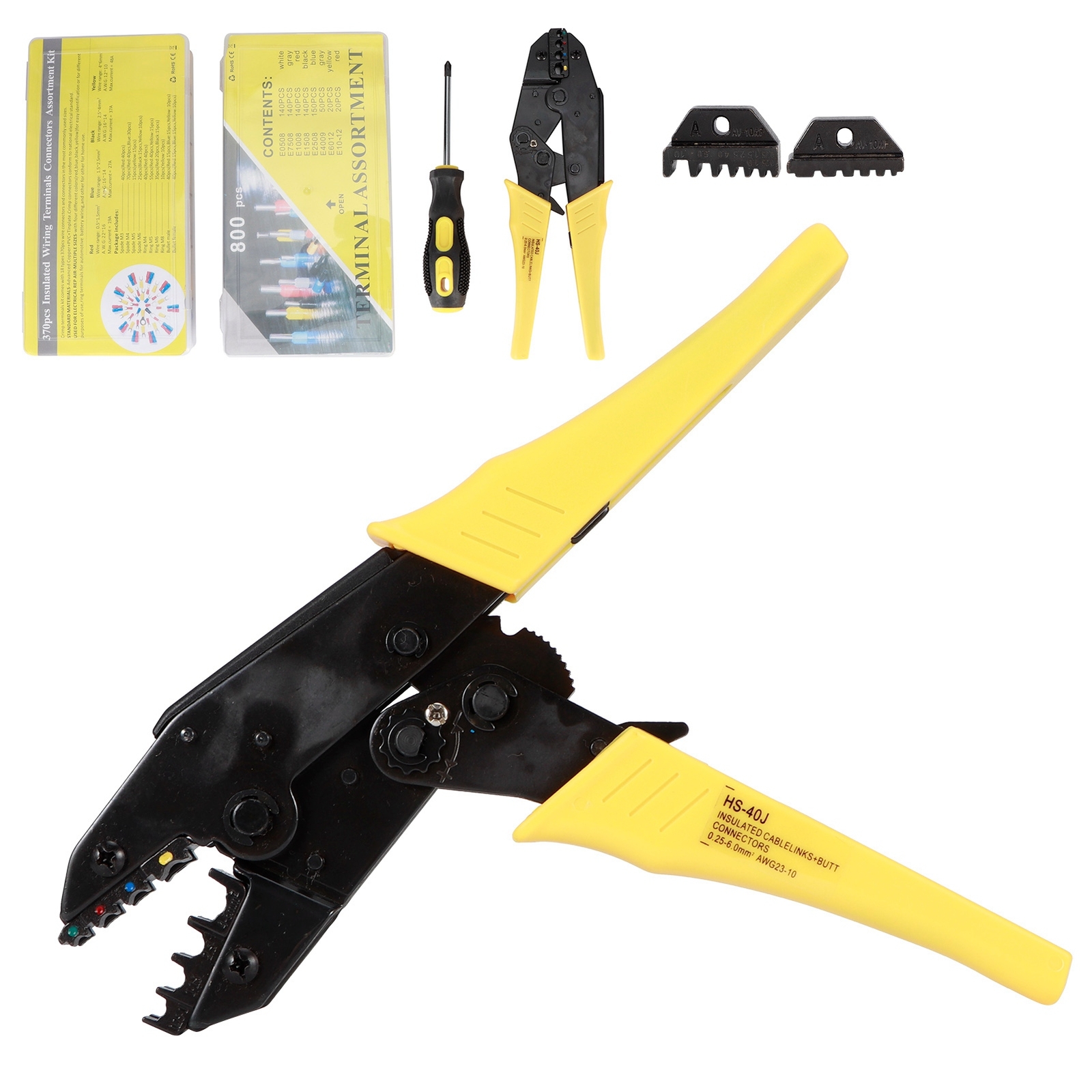 Wire Crimper Tool Set MultiFunction Terminal Crimper Ratcheting Ferrule FD