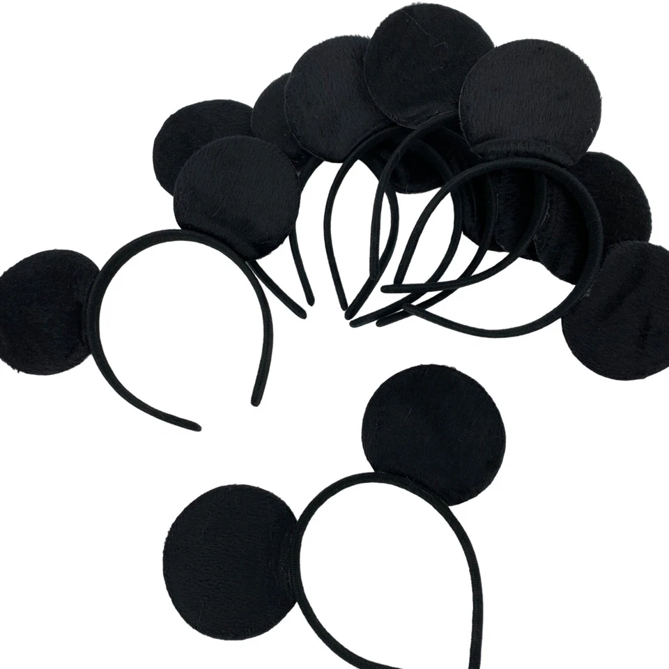 批量 7 件 鼠标耳朵 发带 成人或儿童 手工制作 黑色 派对服装 2649 — 第 4/4 张图片
