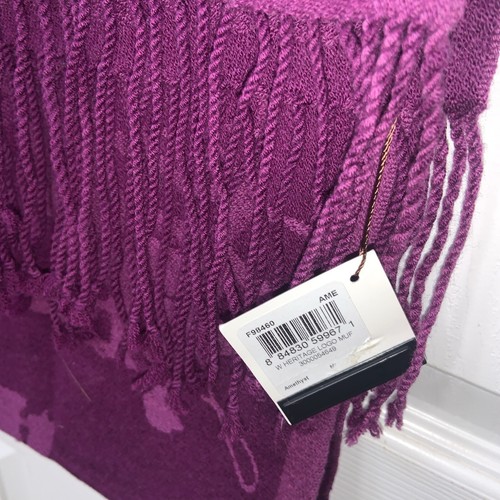 Coach Women's US OS Signature Oversized Muffler Purple - Picture 2 of 9