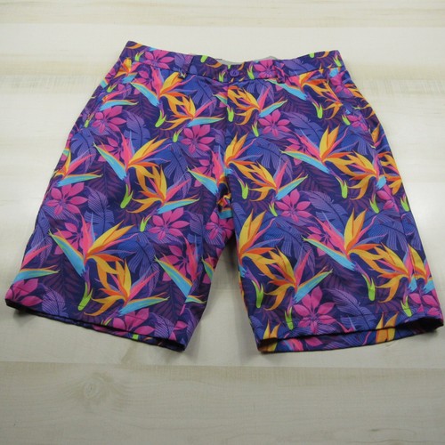 Hreski Shorts Herren 34 lila Blumen Chino Golf Tech Performance 10 Schrittlänge