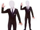 Supernatural Boy Black and White Slenderman Scary Kids Body Suit Mask Costume