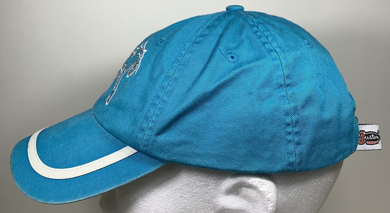 Justins Stivali Cappello Cavallo Pony Western Country Cappello Cowboy Blu Teal Ranch