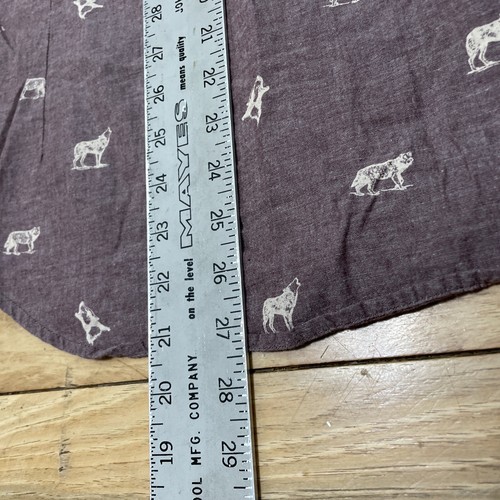 FREE NATURE Button Shirt Men S Wolf Print Muted Purple Animal AOP LongSleeve 40" - Picture 11 of 17