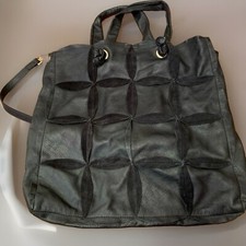 Pulicati Leather /suede Tote Bag Shoulder Shopper Large Solid Black