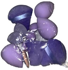Set Of 12 Makeup Sponges And Velour Powder Puffs Purple