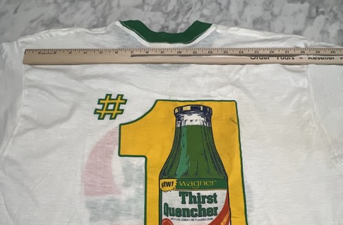 T-shirt Wagner Thirst Quencher Ringer XL doppia faccia grafica made USA vintage - Foto 10 di 10