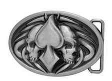 Skulls with Spade Biker Belt Buckle Motorcycle Chopper Gifts New