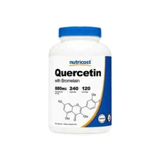 Nutricost Quercetin 880mg w/ Bromelain , 240 Veg Caps 120Servings EXP 9/2026