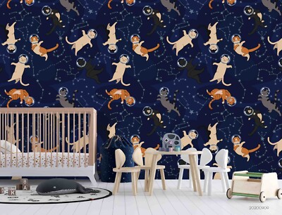 3D Constellation Cat Pattern Wallpaper Wall Murals Removable Wallpaper