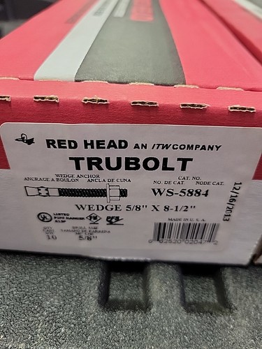Lot Of (3)10 Packs NEW RED HEAD Wedge Anchor, Stl, 5/8 x 8 1/2”Long 30 Total