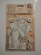 Santoro London Willow Rubber Stamp Set LE MESSAGE 5PC