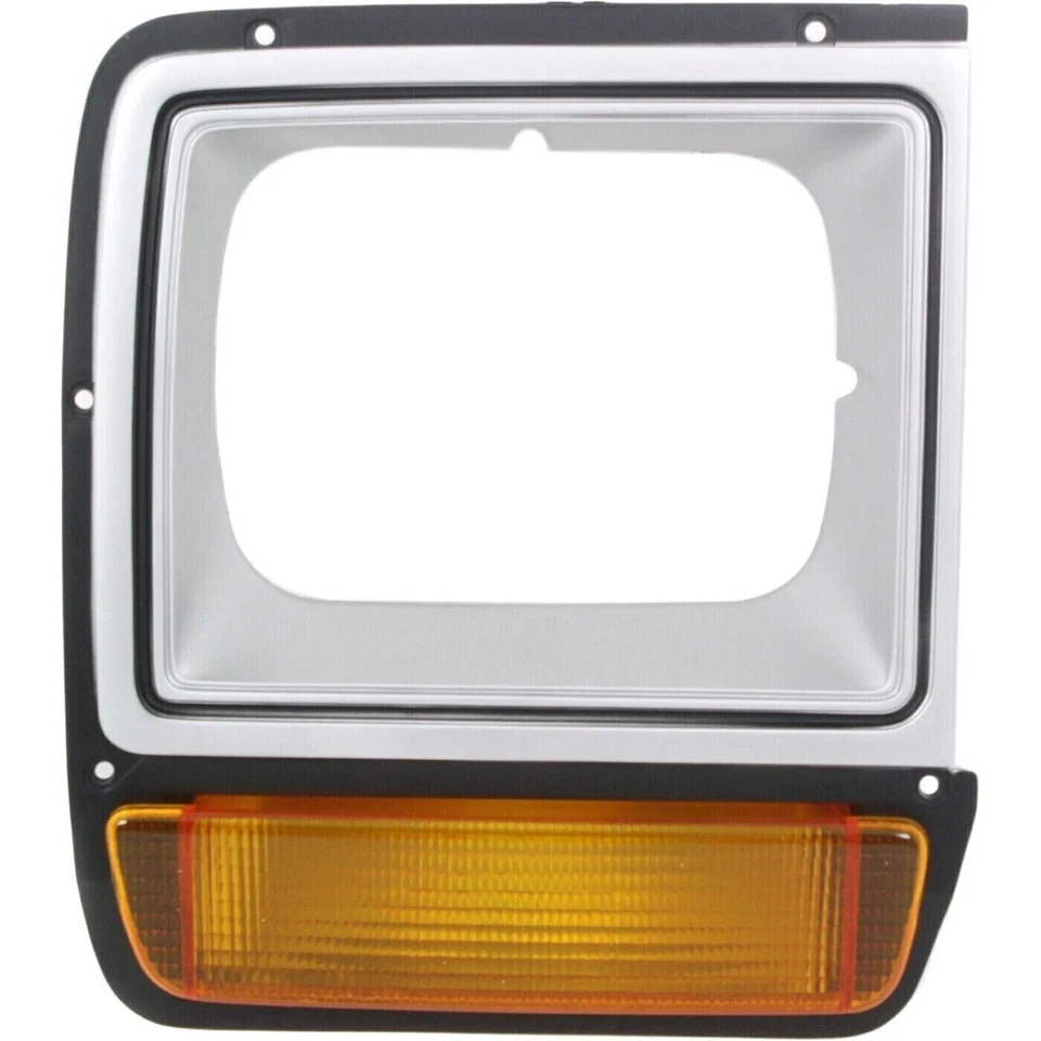 Front Grille Chrome & Headlight Bezels LH & RH For 1986-1990 Dodge Pickup - Image 4 of 4