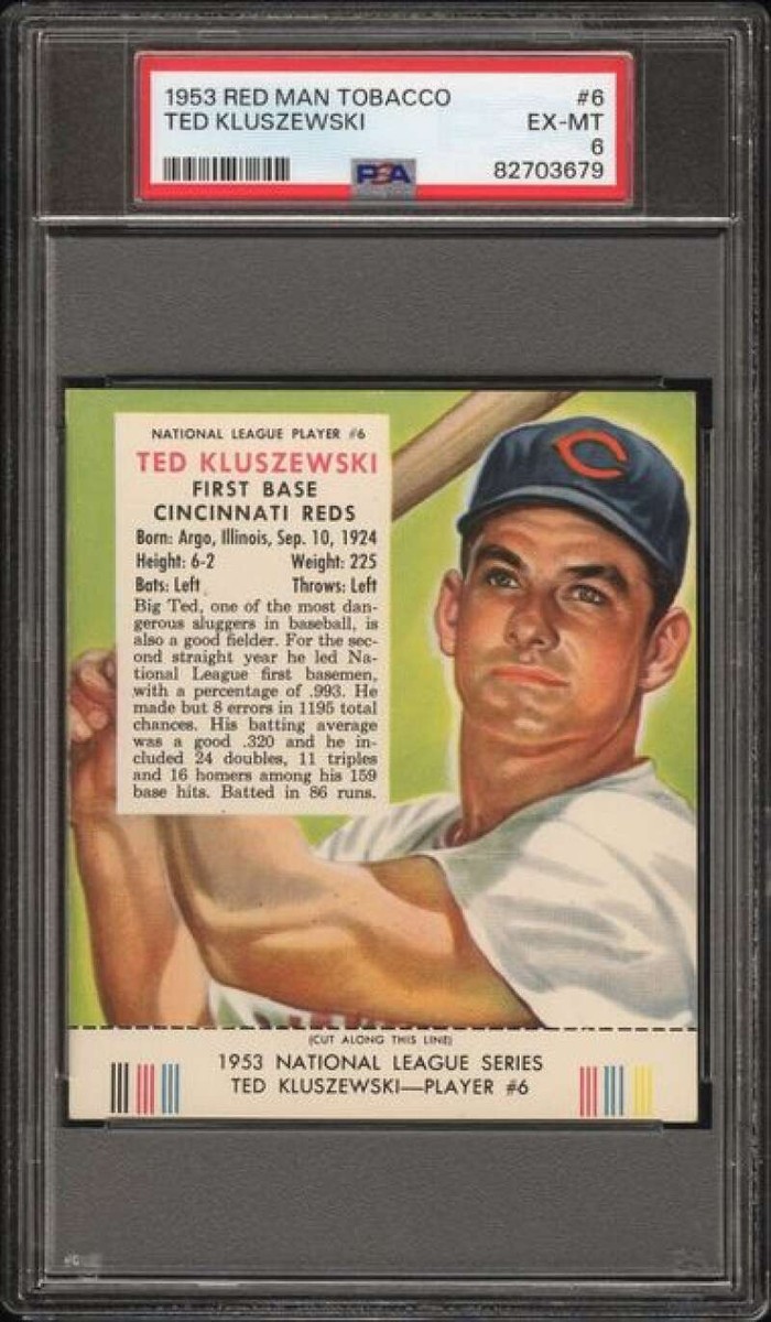 1953 Red Man #NL6 Ted Kluszewski PSA 6 Reds (3679) | eBay