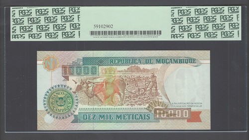 Mozambique 10000 Meticais 16-6-1991 P137 Uncirculated Graded 68 - Picture 2 of 2