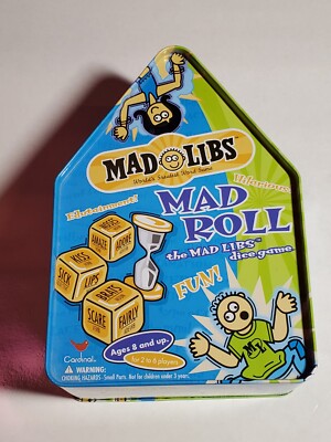Mad Libs Mad Roll Dice Game Fun - Worlds Greatest Word Game Original Metal Box