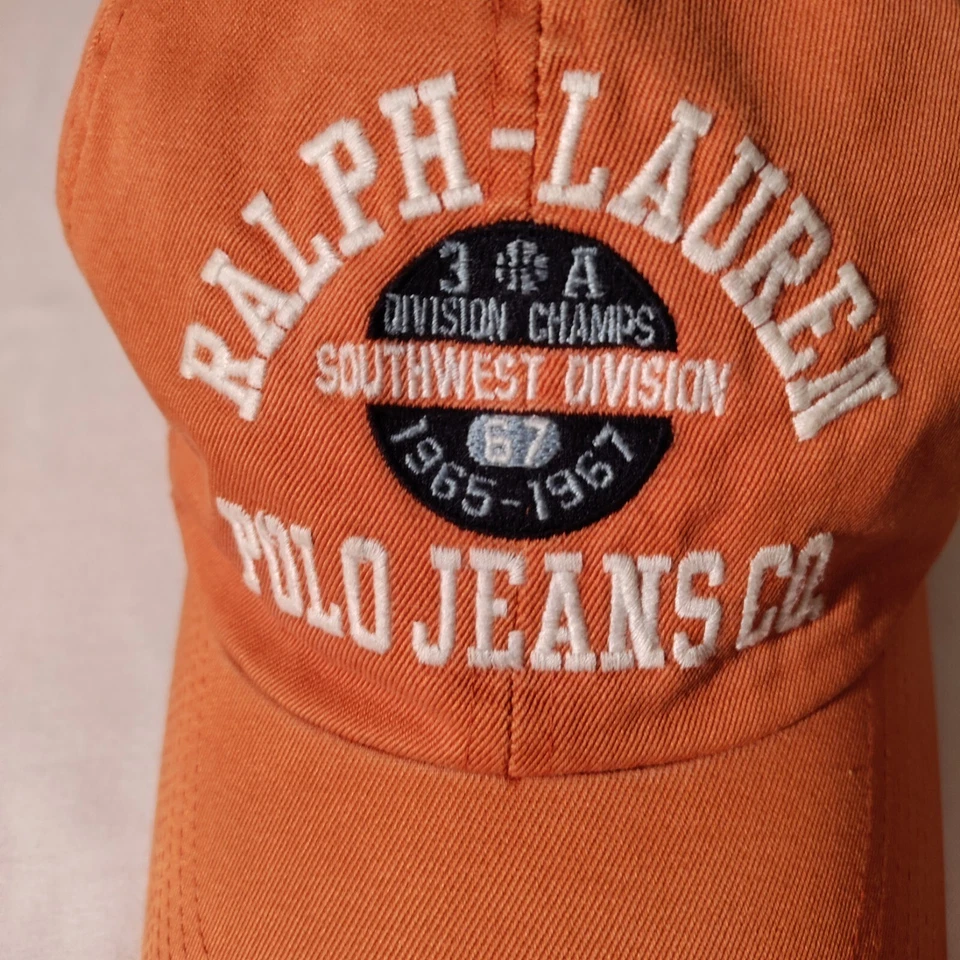 Ralph Lauren Polo Jeans Co 3A División Campeones División Suroeste Naranja Gorra Sombrero Foto 2 de 4