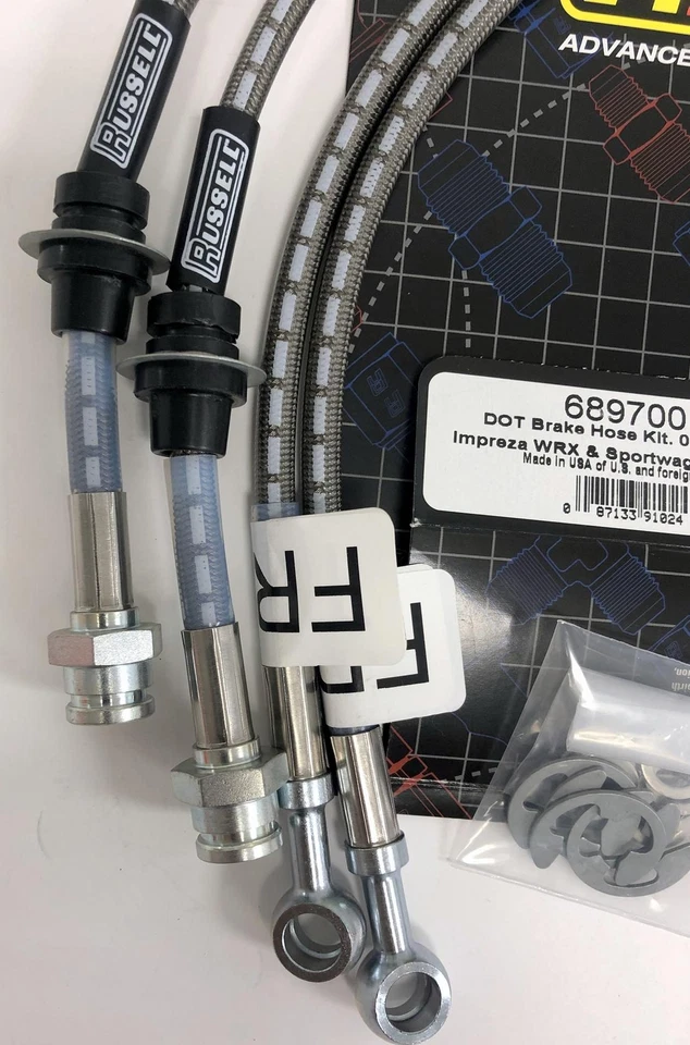Kit de manguera de línea de freno de acero inoxidable Russell 689700 para Subaru Impreza WRX 2002-2005 Foto 3 de 4