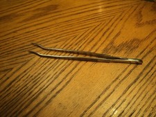 Vintage Offset Tip Tweezers Tool 7-1 /4" Long  Unbranded Pakistan