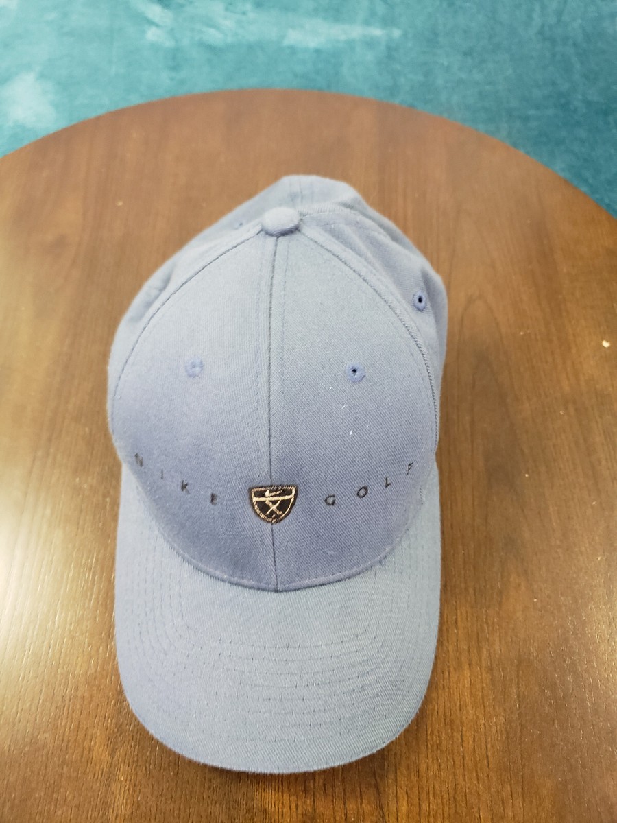Nike Golf Mens Blue Golf Fitted Hat Cap One Size Flex Stretch Polyester  Blend