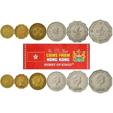 Hong Kong | 6 Coin Set | 10 20 50 Cents 1 Dollar 2 5 Dollars | 1975 - 1984
