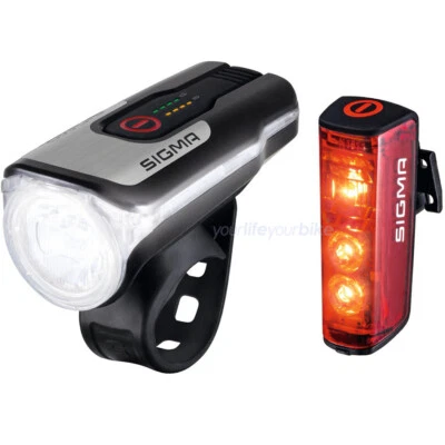 SIGMA AURA 80 BLAZE STVZO AKKU FAHRRAD LICHT SET USB BREMSLICHT LAMPE RÜCKLICHT - Bild 1 von 4