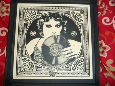Shepard Fairey Dance Floor Riot Music Signed Print Obey Records