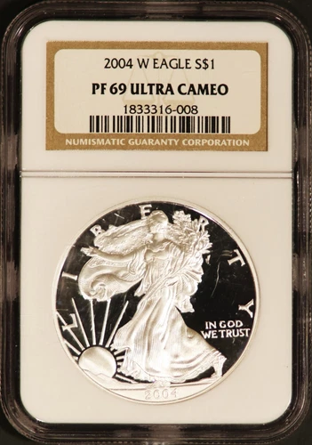 2004-W $1 American Silver Eagle PR69UCAM NGC # 1833316-008 + Bonus