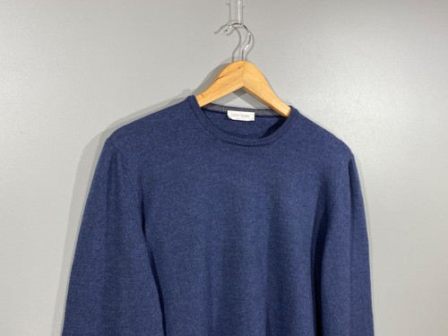 Maglione leggero GRAN SASSO uomo 100% lana Lana blu maglia italiana taglia M - Foto 11 di 15