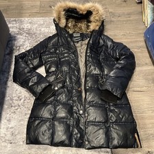 Nicole Benisti Puffer Coat Size Medium Navy Blue