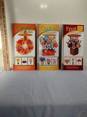 LOT OF 3 Fruit, Candy Cookie Bouquets Create Your Own Gifts & Centerpieces Books