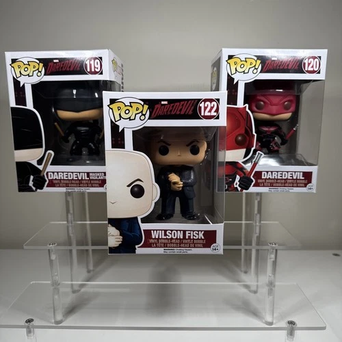 Funko Pop! Daredevil 120 Wilson Fisk 122 Daredevil Masked Vigilante 119 Lot Of 3