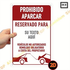 No Parking Sign Custom 8x12 Inches Rust Free 6mm Aluminum Sign Red