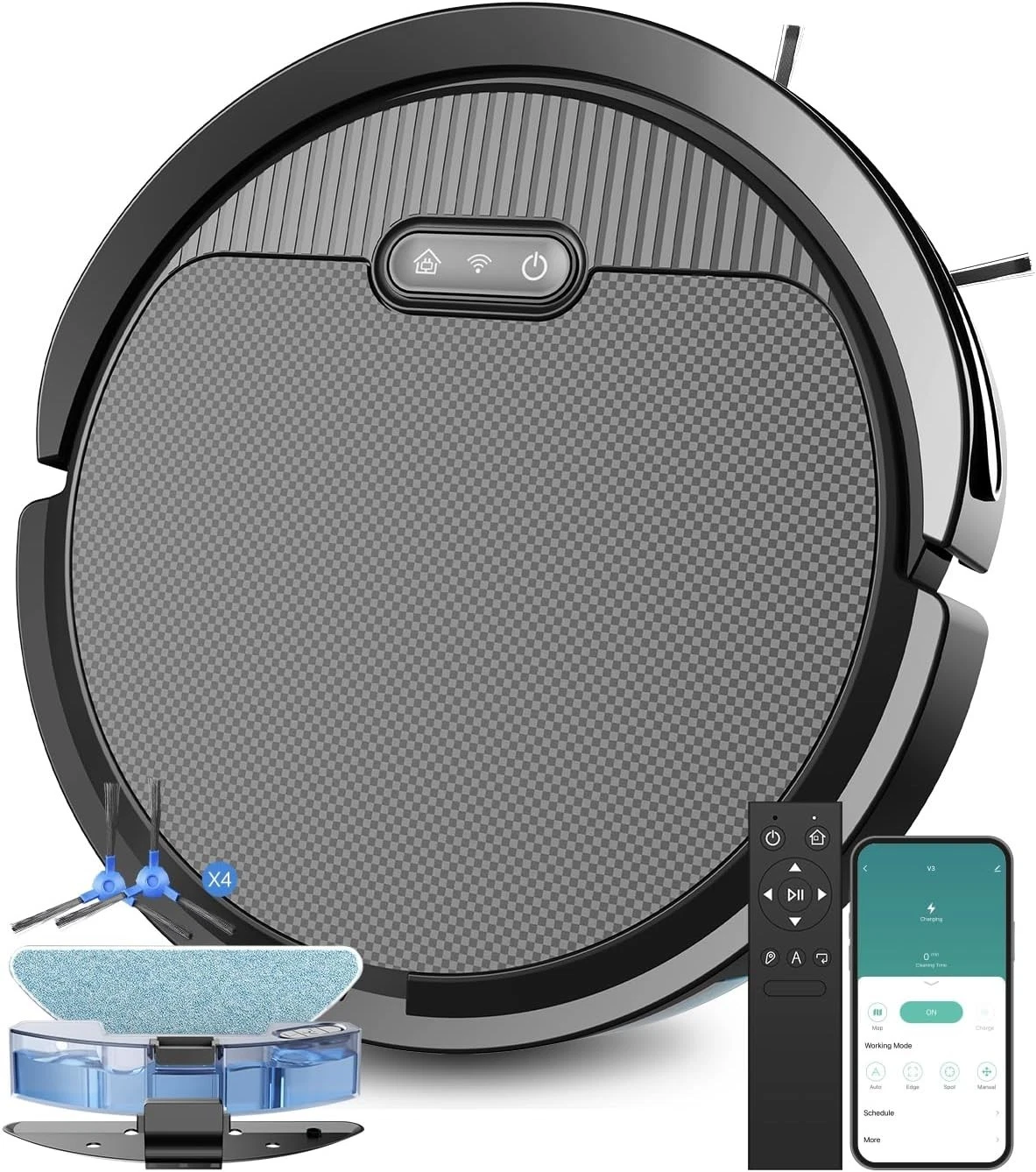 3in1 Robot Vacuum and Mop Combo 5000Pa Suction，Works with 2.4G WiFi/App/Remote
Opens in a new window