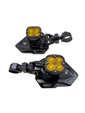 Chupacabra Offroad Cuero Baja Mirrors + Baja Designs Squadron Lights Amber 1-3/4