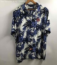 Tommy Bahama Mens Blue White Floral Auburn Tigers Button-Up Shirt Size X-Large