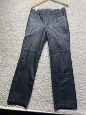 Periscope PS3983 Vintage 90s Black Soft Leather Pants Womens size 11 32x30 EUC